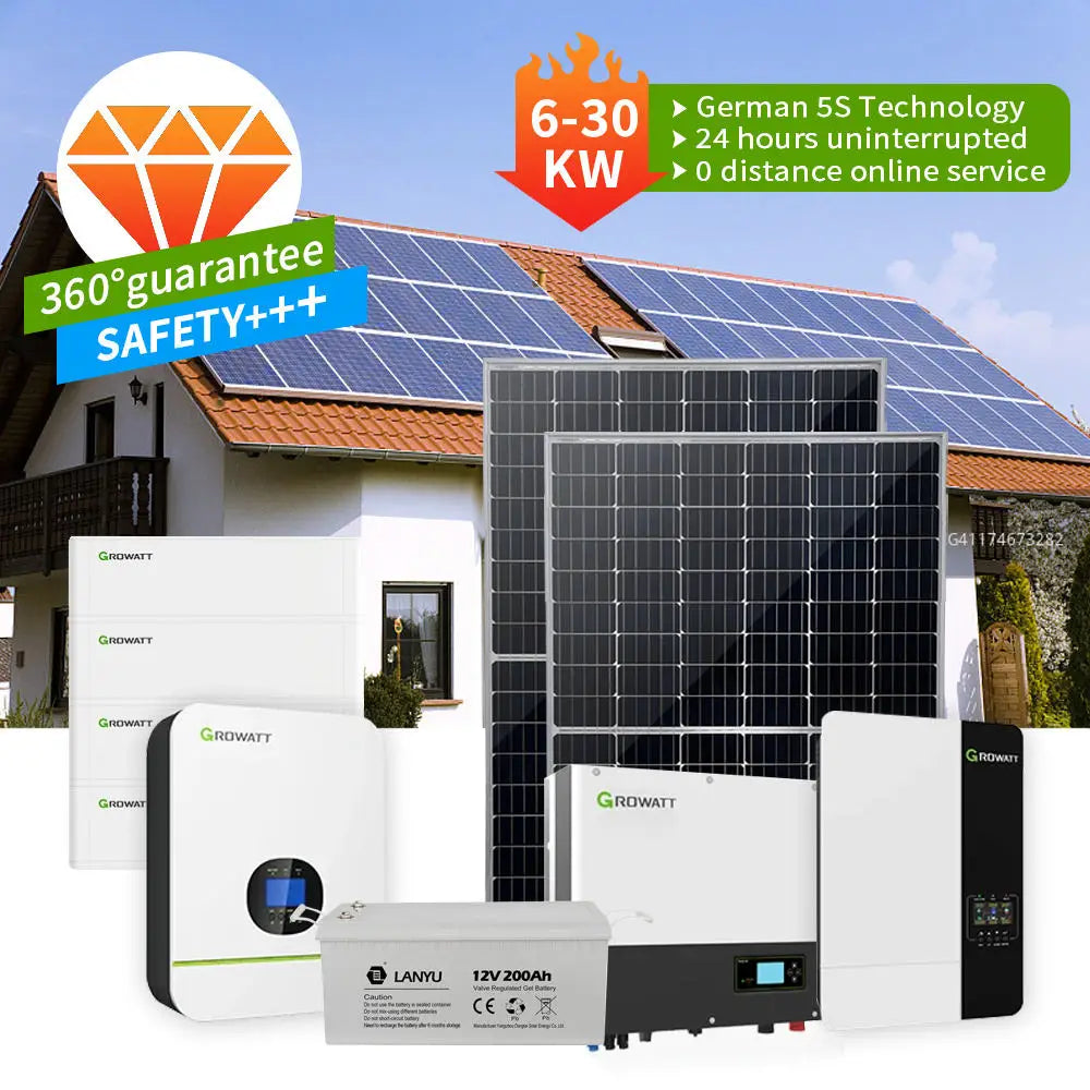 5-30KW Off-Grid Monocrystalline Silicon Hybrid Inverter Solar Power System MPPT for Home Solar Energy (30-Year Warranty)