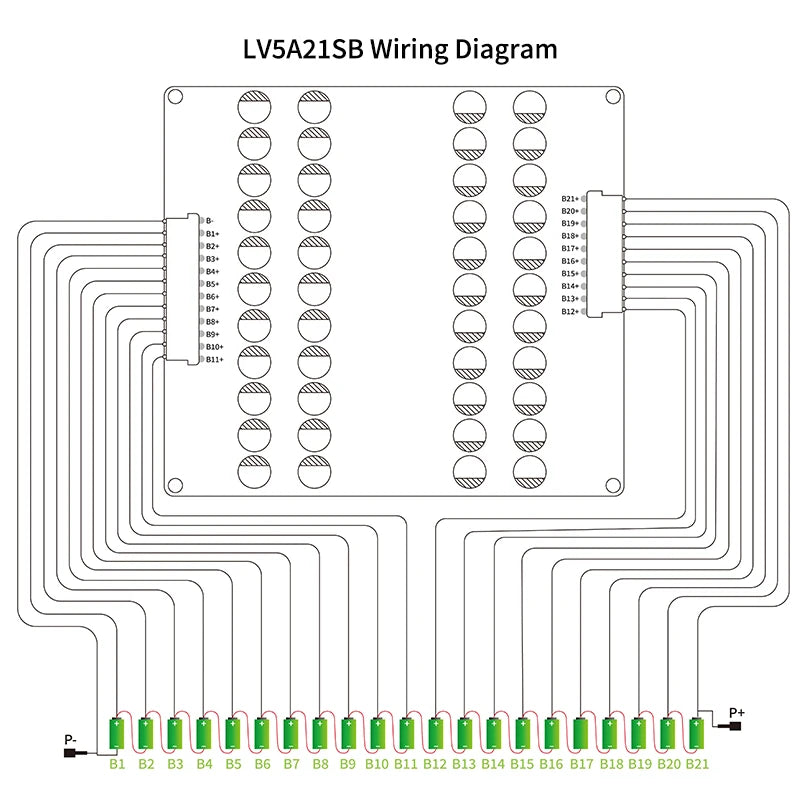 LVNOON 5.5A Active Equalizer Board LV5A21SB for NCM Li-onLifepo4 LTO Lithium Battery 5mV Precision 17S-21S 72V