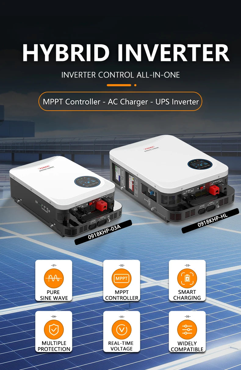 FCHAO Solar PV Hybrid Inverter 4.2KW 6.2KW WiFi APP Remote Control 24V48V Inverter Off-Grid MPPT High Power Sine Wave Inverter