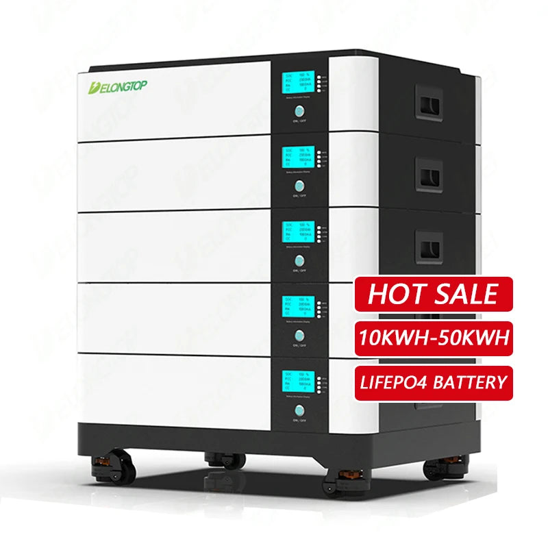 EU Warehouse Rack-Mounted Home Solar Energy System 48V Lithium Battery Pack Lifepo4 48v 100Ah 200ah 300ah 51.2v 5KWH 10kwh 15kwh