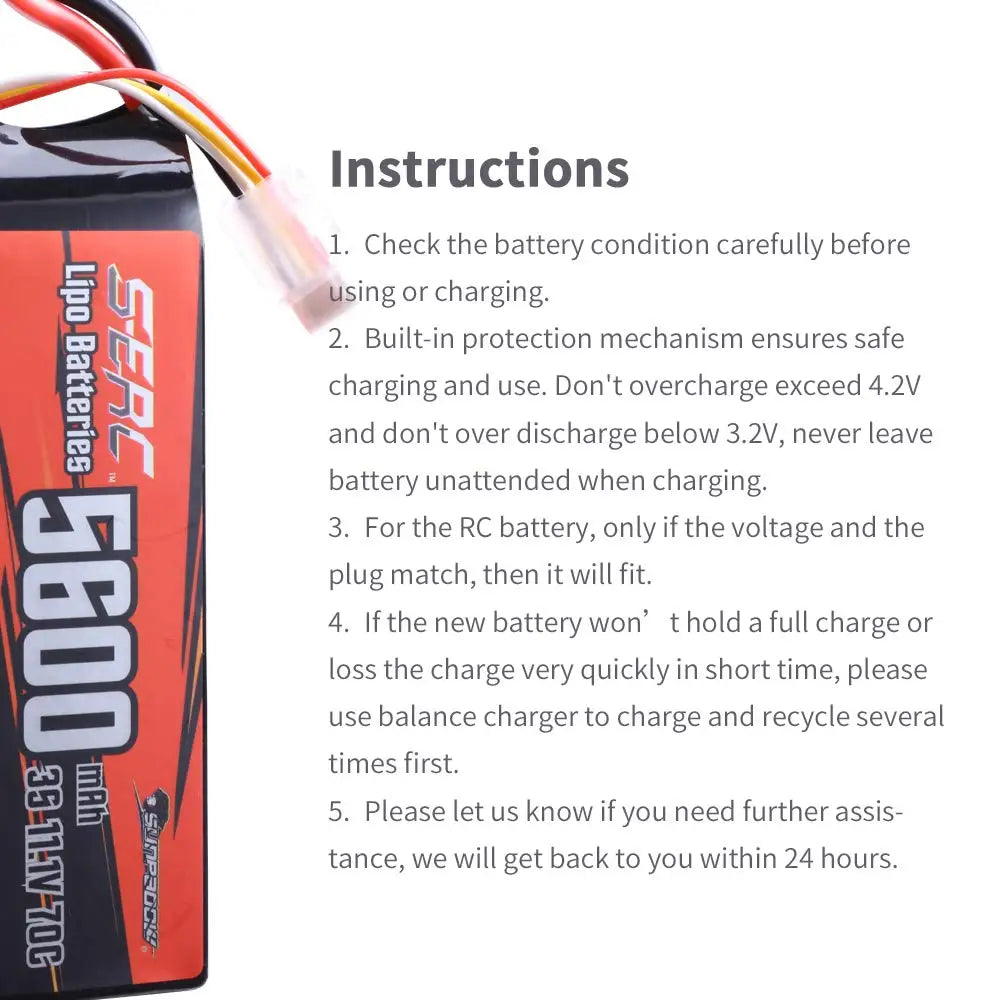 Sunpadow 11.1V 3S LiPo Battery 5600mAh 70C with XT60 Connector Soft Pack for RC Car RC Truck