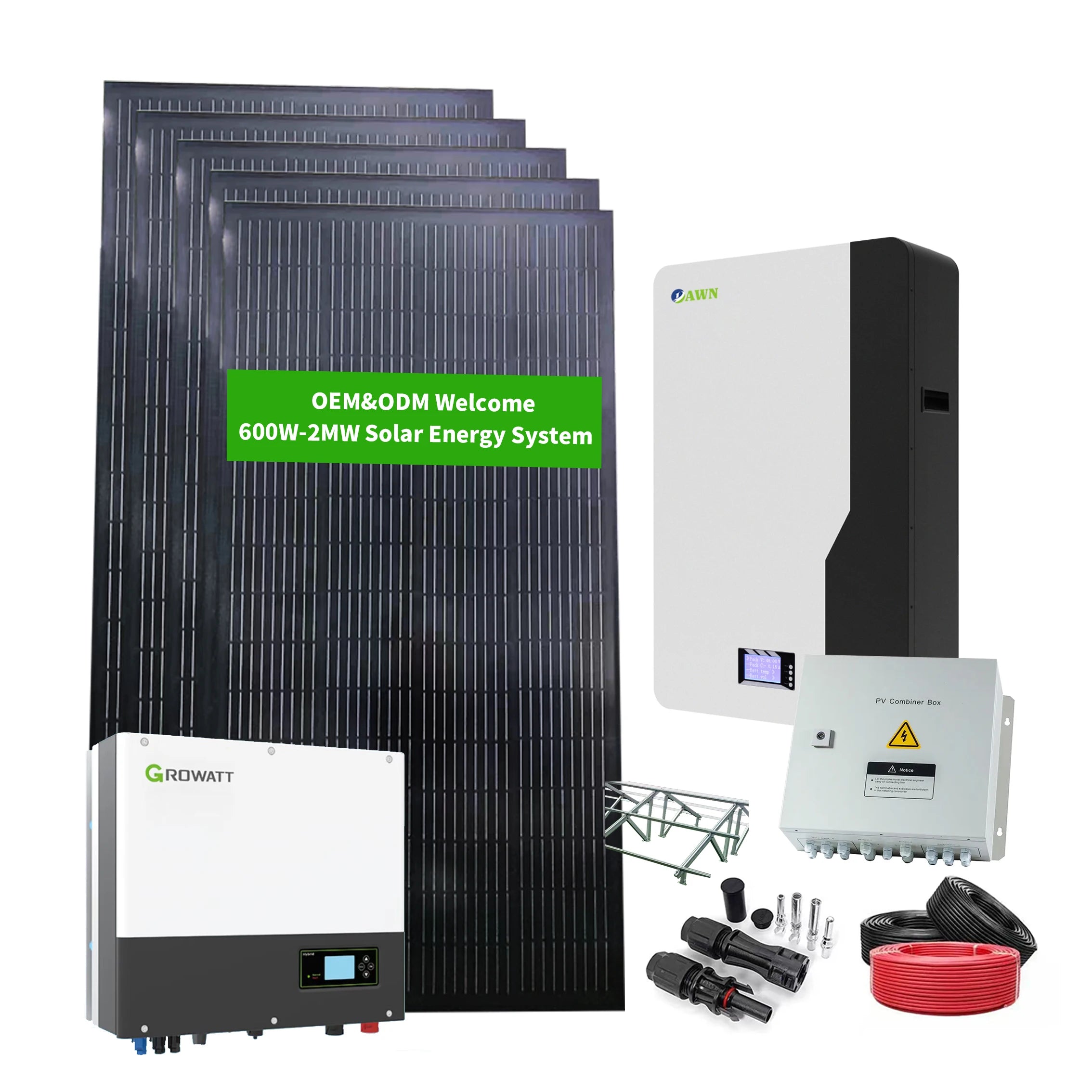 5kw 10kw 15kw 20kw Home Hybrid Solar Power System Panels Battery Inverter Storage Kit Complete Full Set