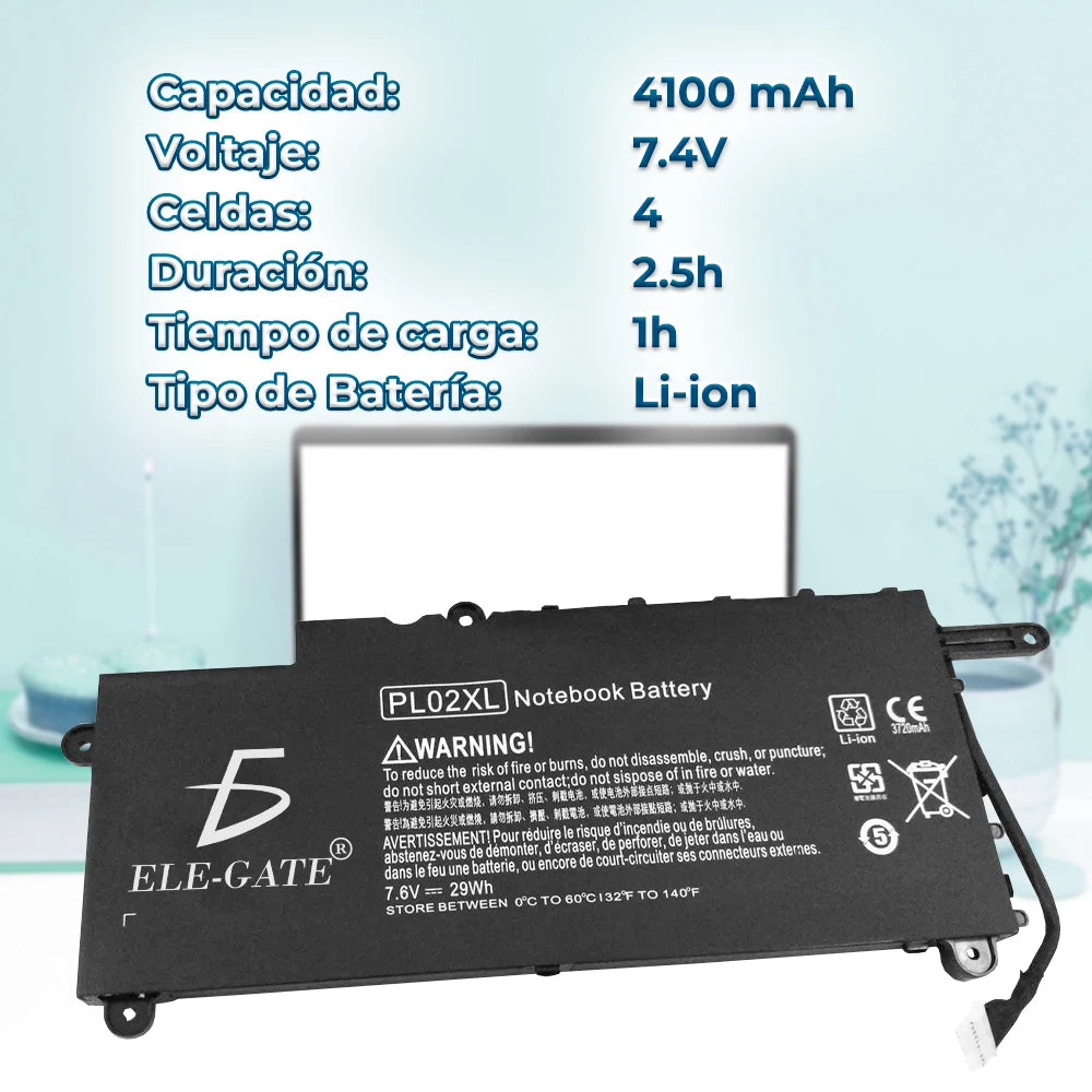 HP Pavilion 11-n x360 PL02XL Compatible 7.4V 29Wh Lithium Ion Battery Pack