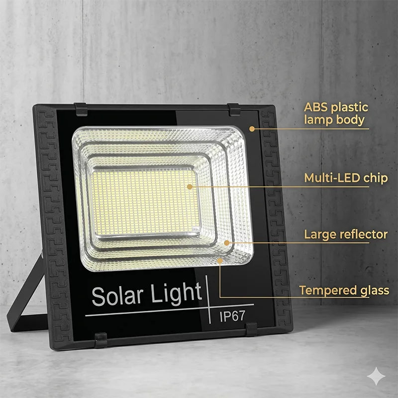 KCOIIFUN 30W Solar LED Flood Light Reflector Spotlight Remote Control Garden Street CCC EMC ROHS GS