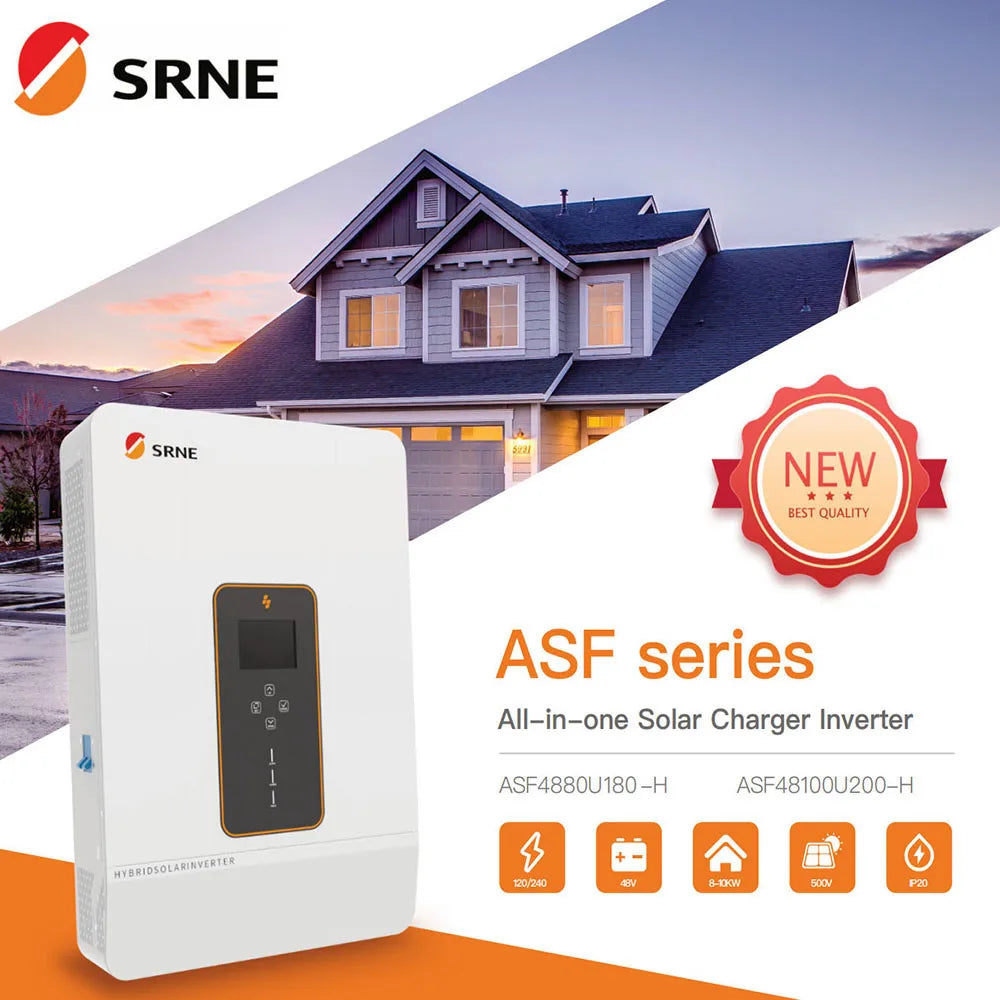 SRNE Hybrid Solar Inverter 8/10KW Max PV 500V 48V To 110/240VAC Suppor Split-phase/single-phase Dual MPPT Max 22A Charge Current PRIME RJ SOLAR PH