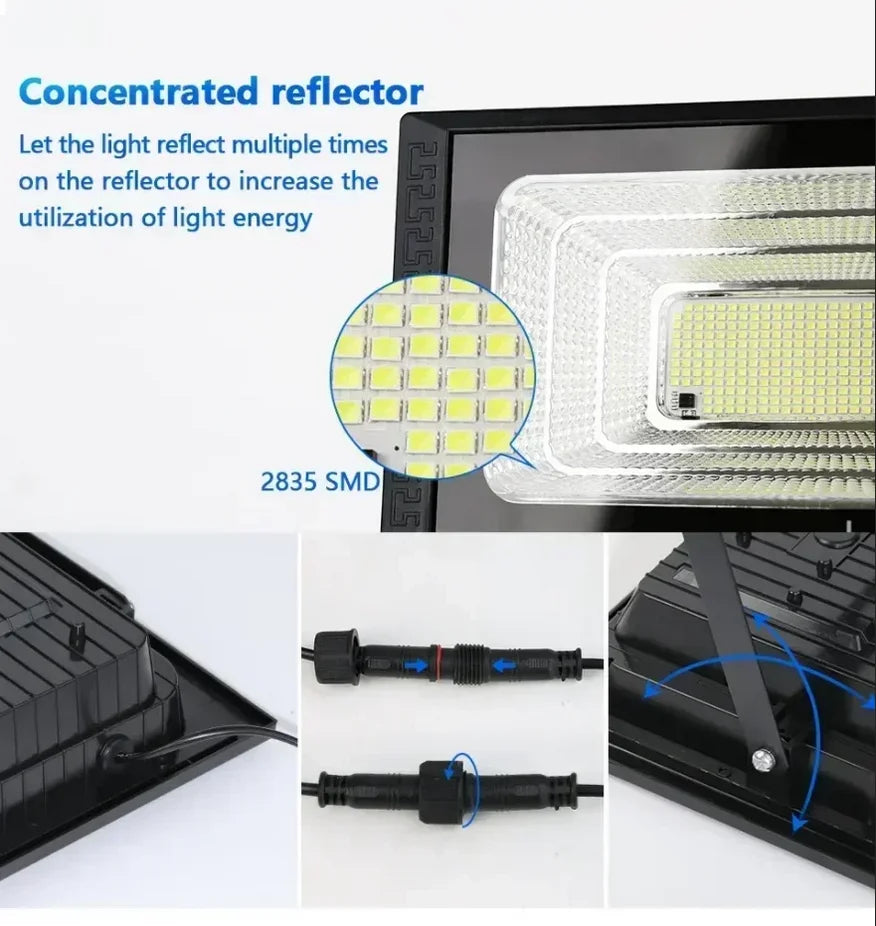 KCOIIFUN 30W Solar LED Flood Light Reflector Spotlight Remote Control Garden Street CCC EMC ROHS GS