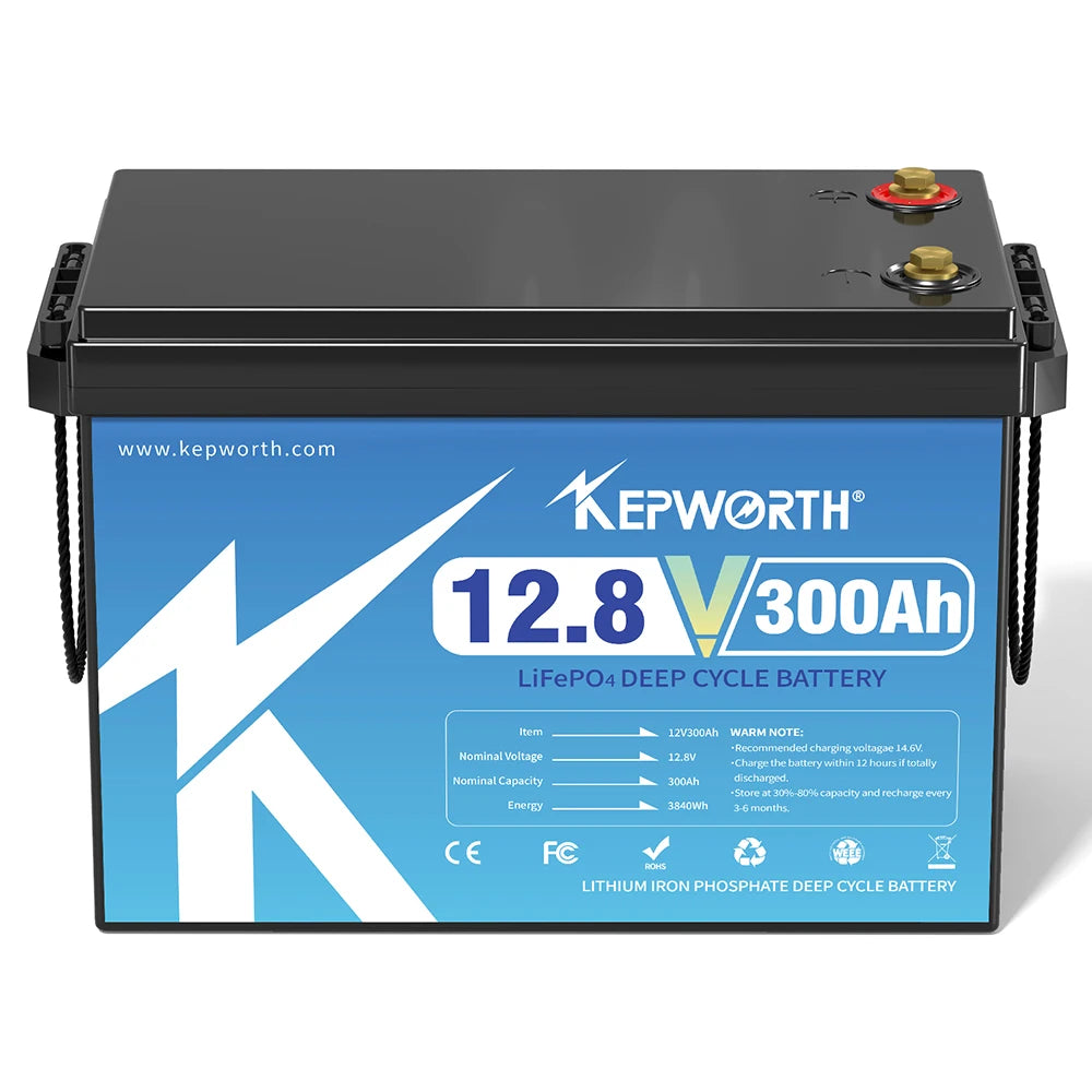 KEPWORTH 12V 12.8V 50Ah 100Ah 120Ah 135Ah 180Ah 200Ah 300Ah LiFePO4 Lithium Ion Solar Battery Pack CE RoHS UN38.3 MSDS 3-Year Warranty