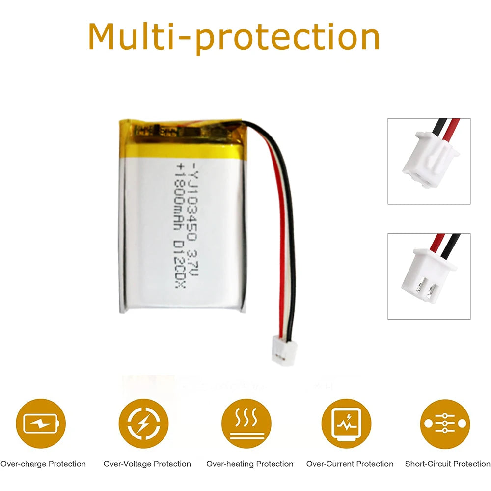 Customized Size 683448 Lithium Battery 3.7V 1200Mah Rechargeable Battery  for Pulse Therapy Instrument