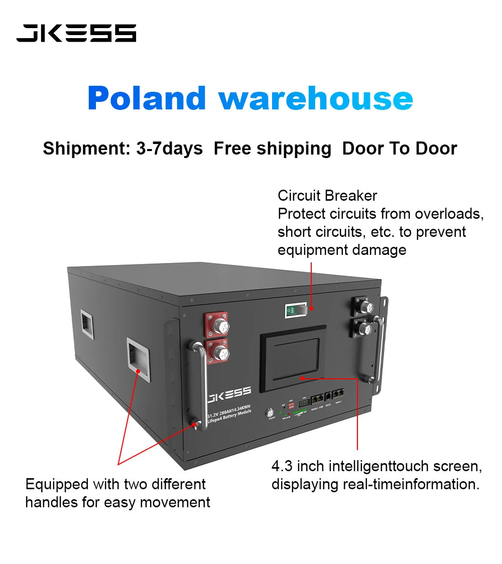 Poland EU Stock Jkess 6u Battery Box 320 16S 48V 314Ah Lifepo4 With JK BMS V19 200a Diy Jkess Lifepo4 Box Solar Energy Battery PRIME RJ SOLAR PH