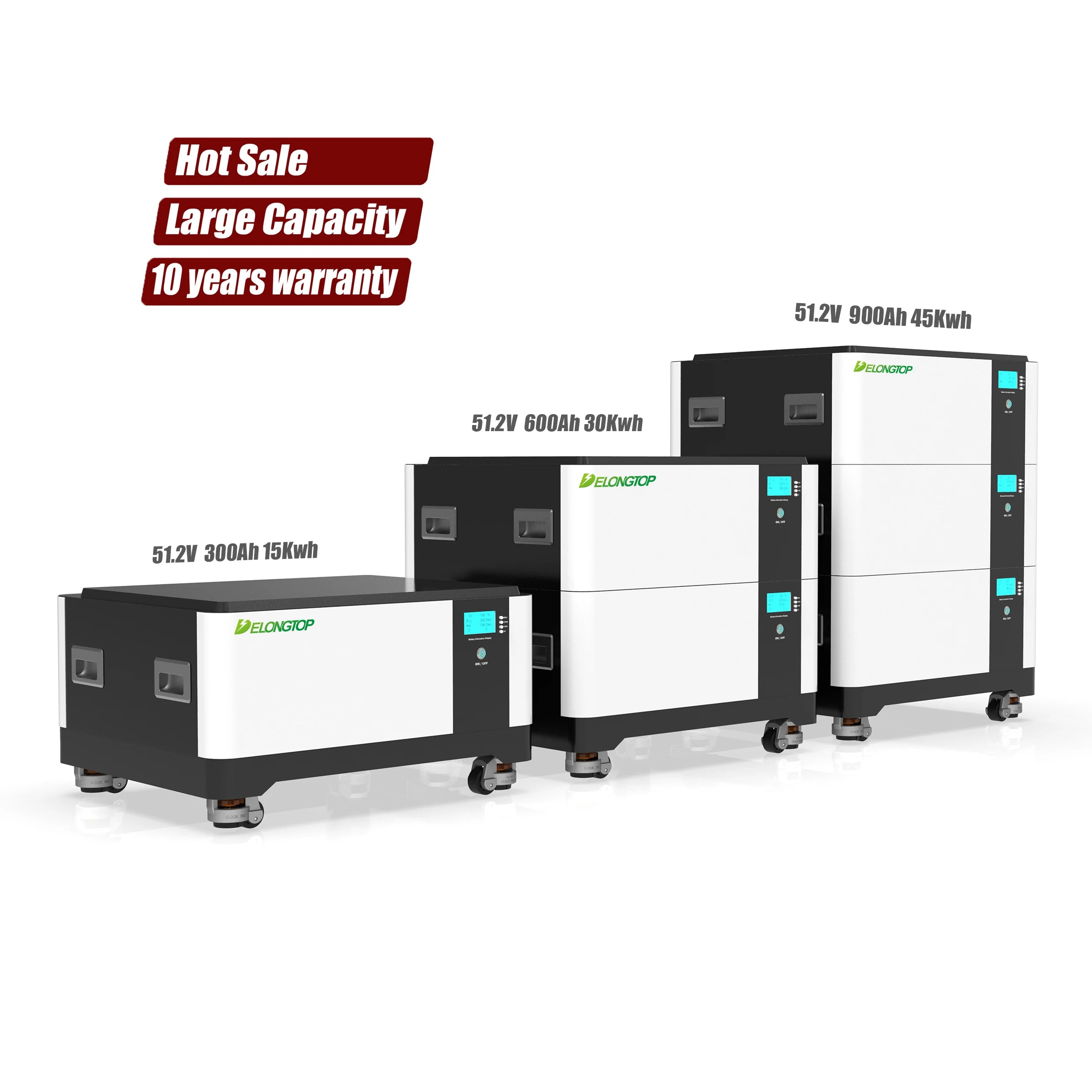 CE for >8000 Times Deep Cycles Split CAN Solar Energy Storage Battery 15KWh 51.2V 300Ah 48V Voltage LiFePO4 Stackable PRIME RJ SOLAR PH