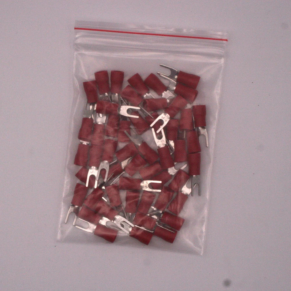 Sv2-3 five color bifurcated cable wire connector 50 PCS / wrapped bifurcated preinsulated fork shovel WG wire crimping termi