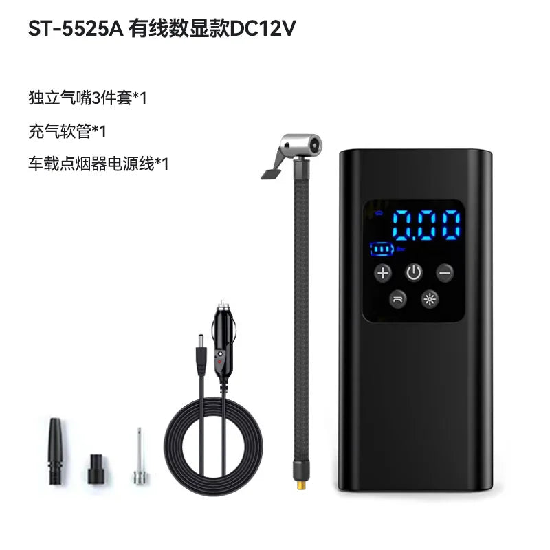 Wholesale Handheld Corded Electric Tire Inflator-Portable 12V Metal+ABS Air Pump for Cars E-Bikes & Motorcycles