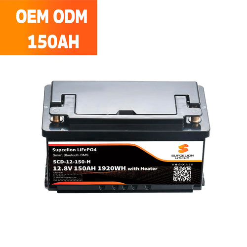 12V 150Ah Lithium Battery with Bluetooth & Smart BMS, Heated LiFePO4 Battery for Camper Van, Solar Storage France & Poland Stock PRIME RJ SOLAR PH