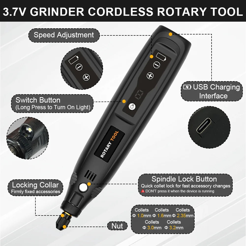 Industrial Grade Cordless Electric Polishing Machine with Lithium Battery and Variable Speed for Jade and Wood Carving PRIME RJ SOLAR PH