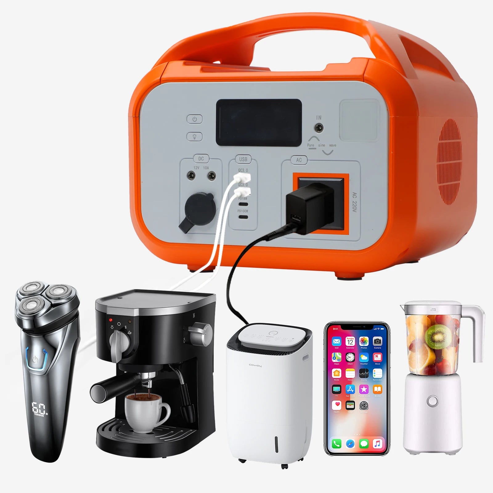 600W 800W Outdoor Powerstation Tragbare Kraftwerk Lifepo4 Portable Solar Generator 110V Power Station Energy Storage Battery PRIME RJ SOLAR PH