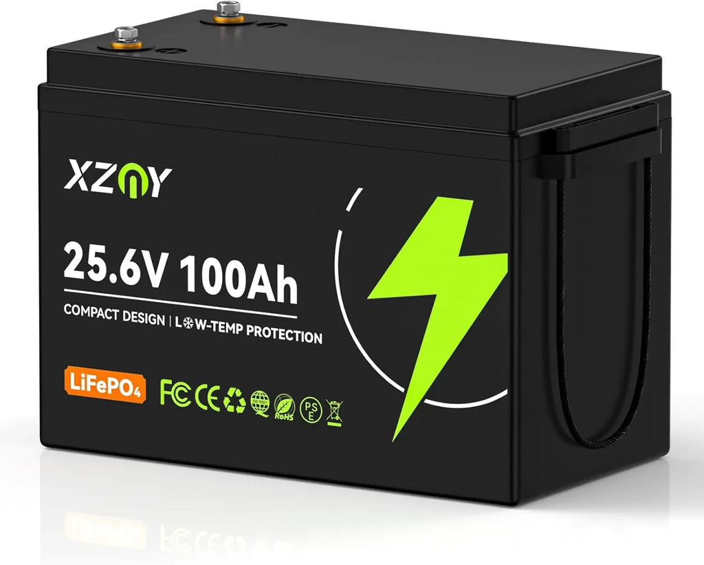 US Stocks 24V100Ah Lithium Battery LowTemperature Protection Great for Trolling Motors RV Camper Solar Off-Grid Marine Boat