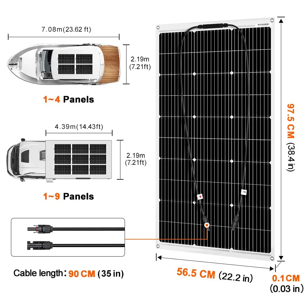 Dokio Flexible  Solar Blanket 100W  200w 400w 600w 800W 1000W Solar Panel Kit for RV/Boat/Home System