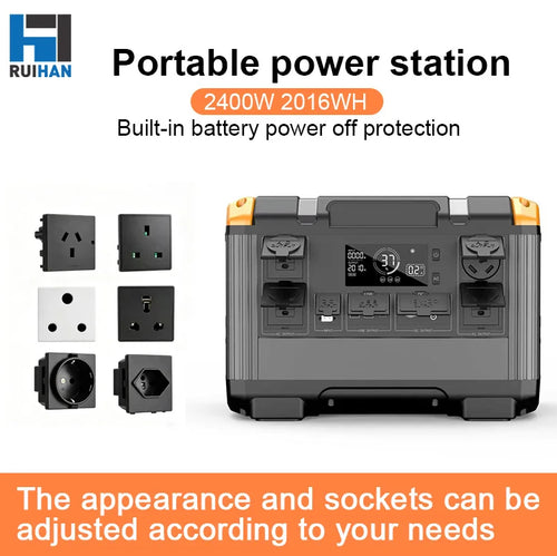 2016Wh 3.2V Portable Station Pure Sine Wave Inverter MPPT Solar Charging Solar Panel Compatible for Outdoor Emergency Energy