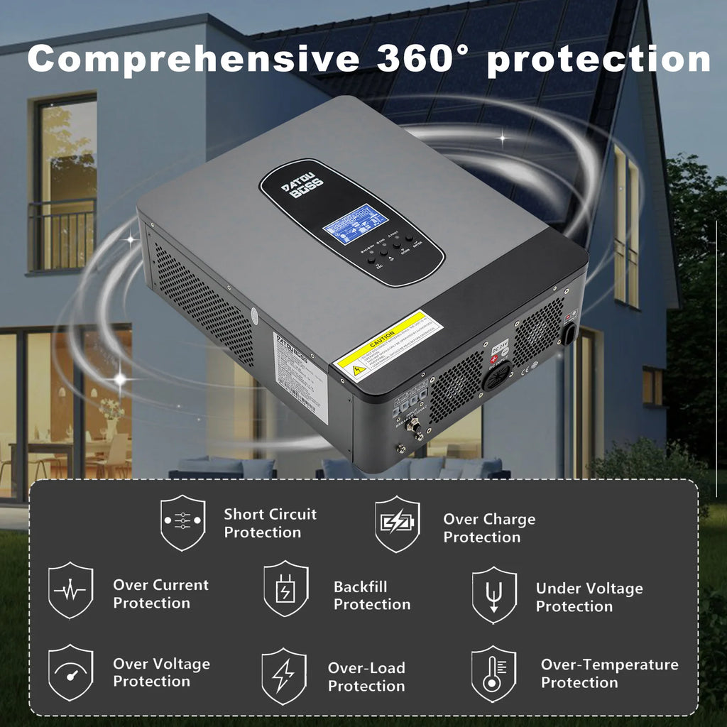 DATOUBOSS Eu Stock Hybrid Solar Energy Inverters 3KW 24V to 230V on Off Grid Pure Sine Wave Solar Hybrid Inverter for Home Use
