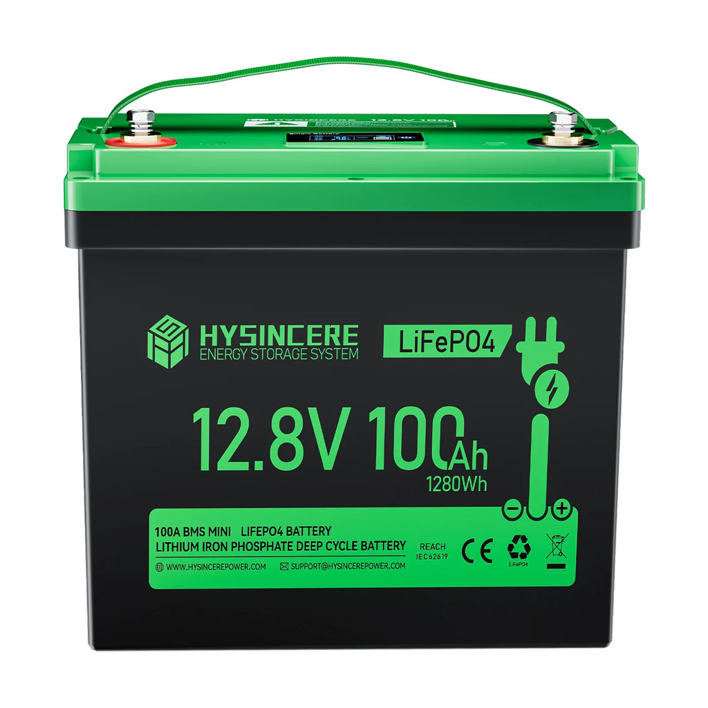 HYSINCERE Two Sets of 12.8V 100Ah Mini Lithium Ion Phosphate Batteries Are Suitable for Ships,Camping,Vs,Etc