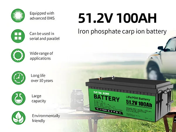 EU US Overseas STOCK Lifepo4 Battery with BMS 48V 100Ah Lithium Ion Batteries Pack for RV Camping Fishing Boats PRIME RJ SOLAR PH