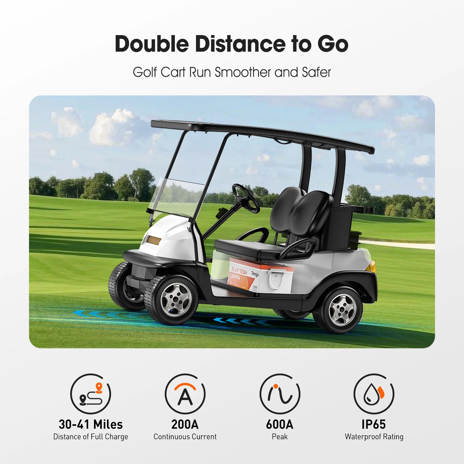 TEMGO Lifepo4 Golf Cart Battery 36v 48v 72v 100Ah LiFePO4 Battery Golf Cart Lithium Battery With Lcd Display Charger