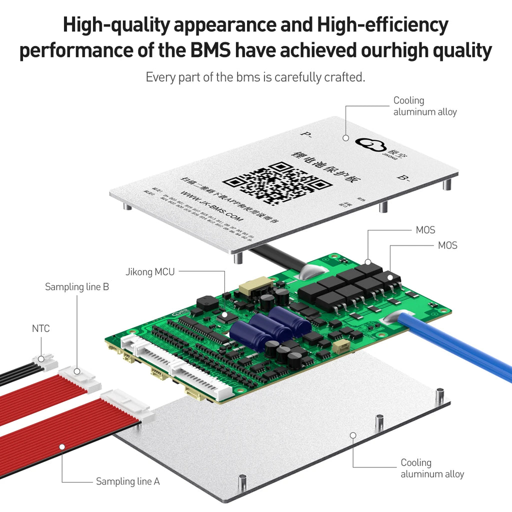 JIKONG JK-BD4A17S4P Active Balance 0.4A 40A BMS PCBA LI-ion Lithium Lifepo4 LTO 8s 17s 24v 48v for 40A Lithium Battery JKBMS