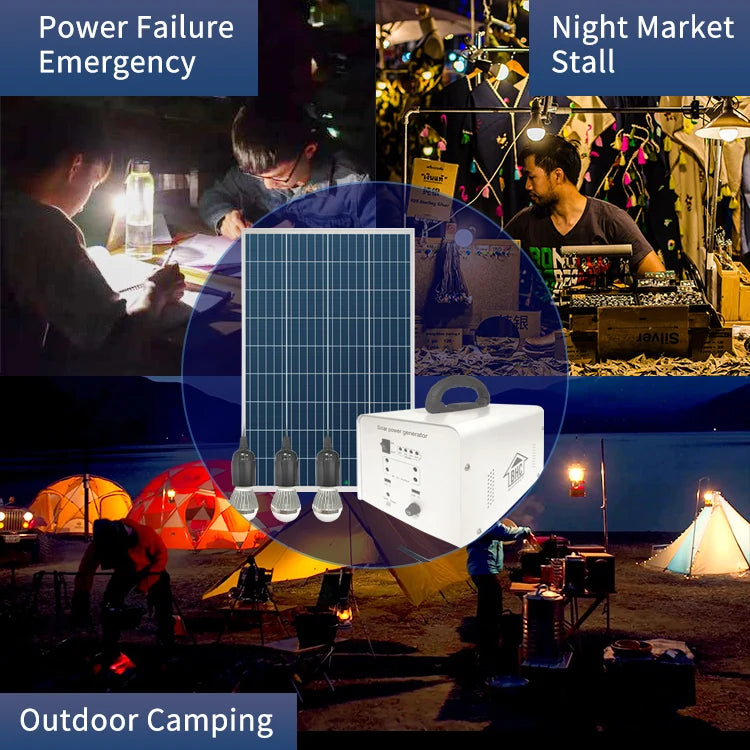 Solar Energy Powered Solar System Portable Suitcase Solar Panel Kit Home Inbuilt Battery Solar Generator Metal