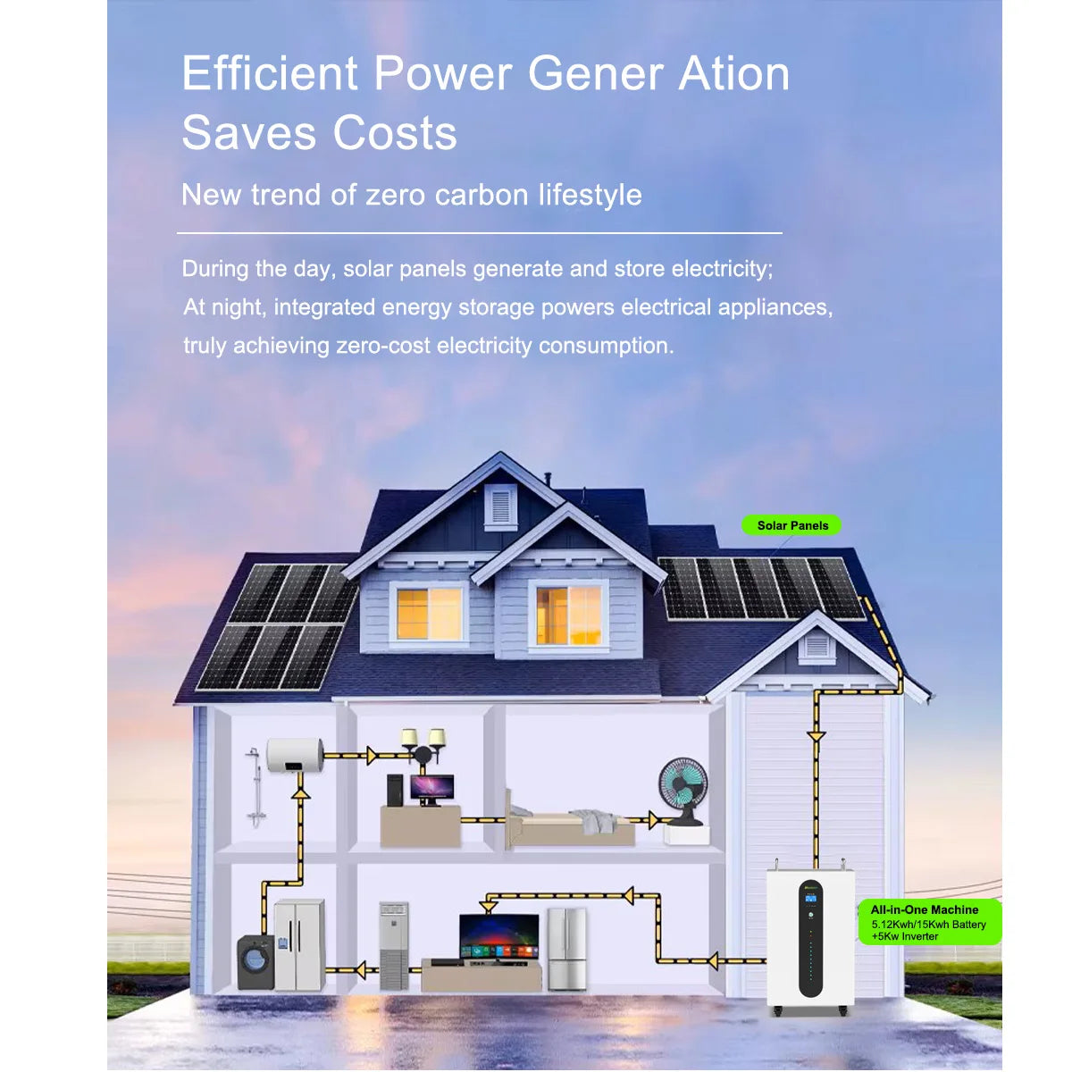 DELONGTOP AC Output 220V 5000W Portable Power Station Battery 51.2V 300AH 15KWH Lithium LiFePO4 Solar Generator Camping Outdoor ESS Bank