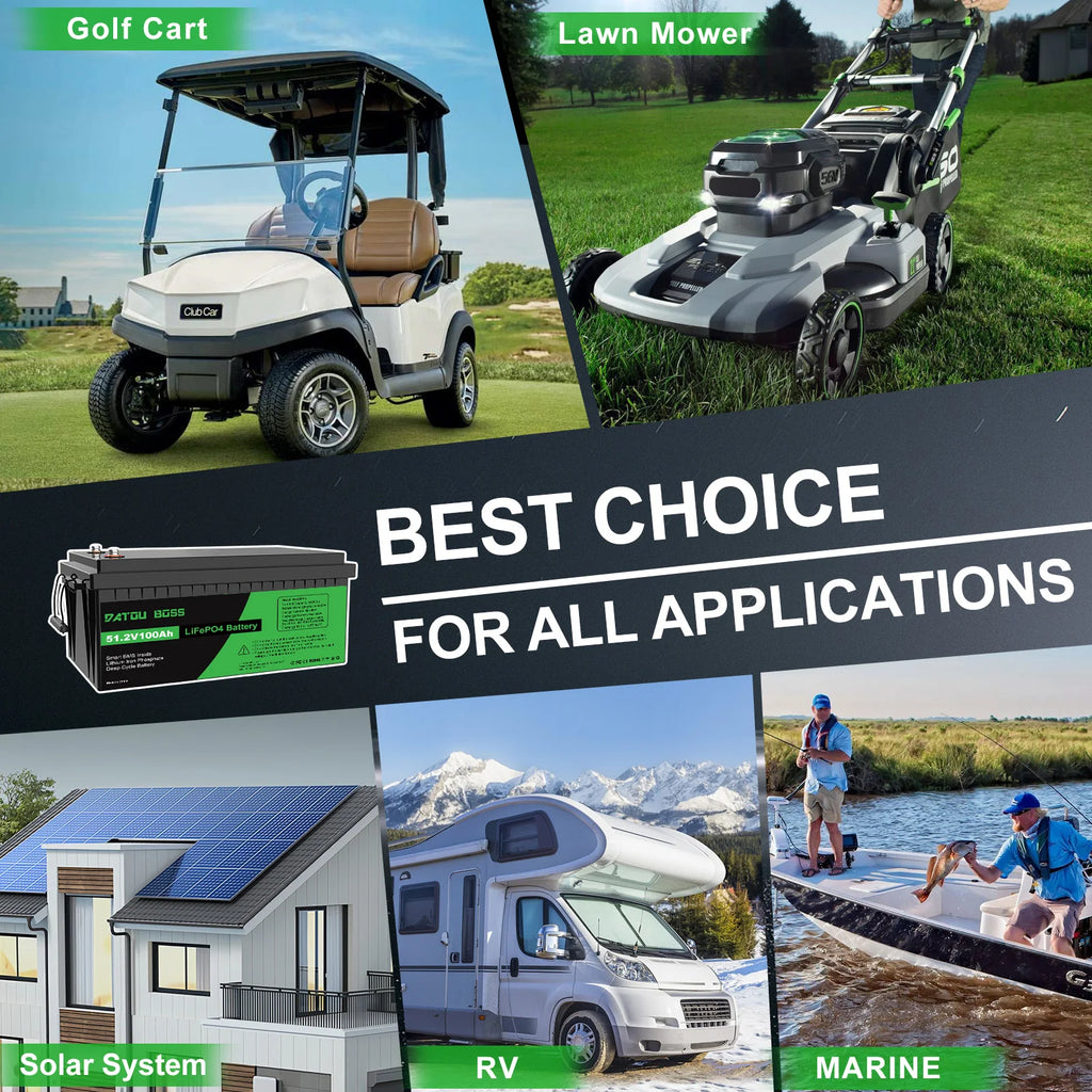 US STOCK 48V 100Ah LiFePO4 Battery, Support Series/Parallel Connection, 5120Wh Deep Cycle Lithium Battery for Solar Projects