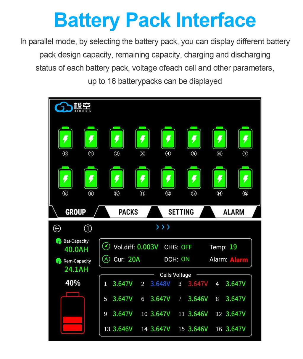 JIKONG JK LCD Display 7.0 Inch Smart Touch Screen PB Series V19 Version Energy Storage Smart Inverter for JKBMS Accessory