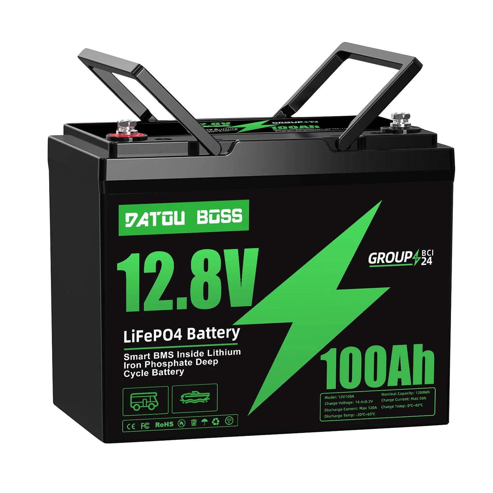 12V 100AH LiFePO4 Lithium Ion Batteries Germany EU WAREHOUSE 100A BMS Suitable for Camping, RV,home Solar Energy System PRIME RJ SOLAR PH