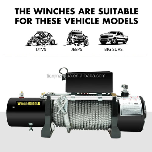 4500LB Electric Winch with Wireless Remote | Off-Road Recovery Winch for Car/Truck/SUV/Heavy Duty Towing & Pulling Winch