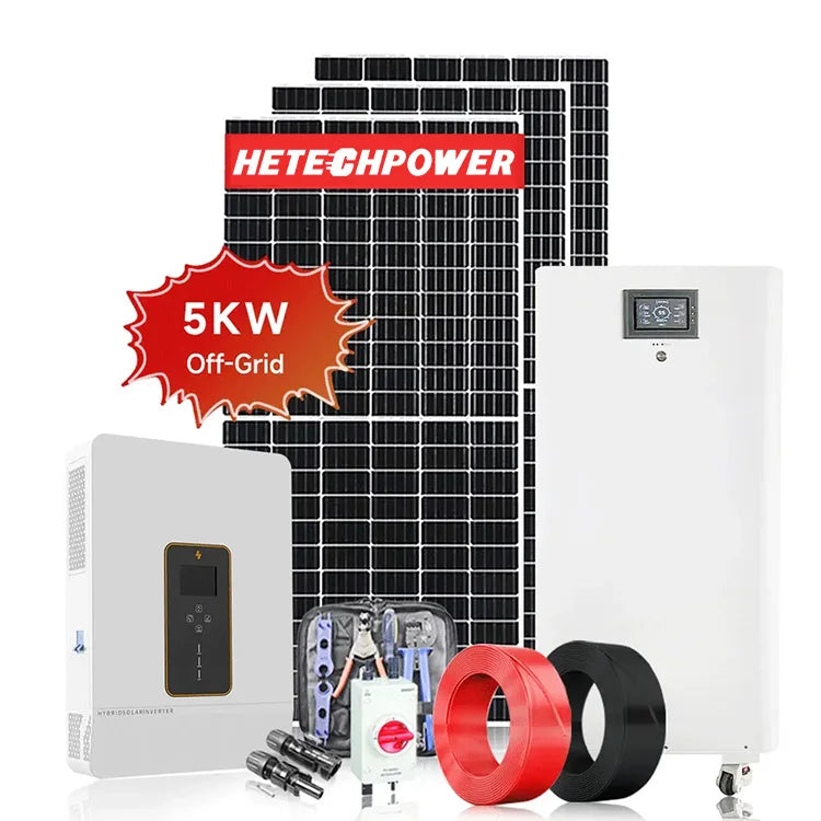 Off-grid 5kw Home Solar System 15kw off Grid Hybrid Solar Power System 5kw