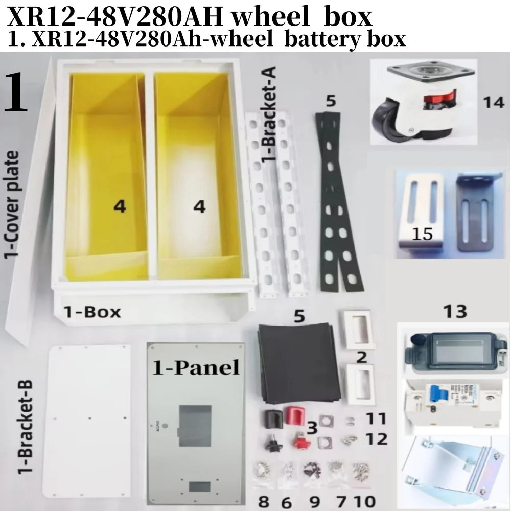JK Inverter BMS V19 4.3 LCD XR12 48V 280AH 15KW Solar Home Energy Storage LiFePO4 Battery Case  DIY Kit for  280AH 314AH PRIME RJ SOLAR PH