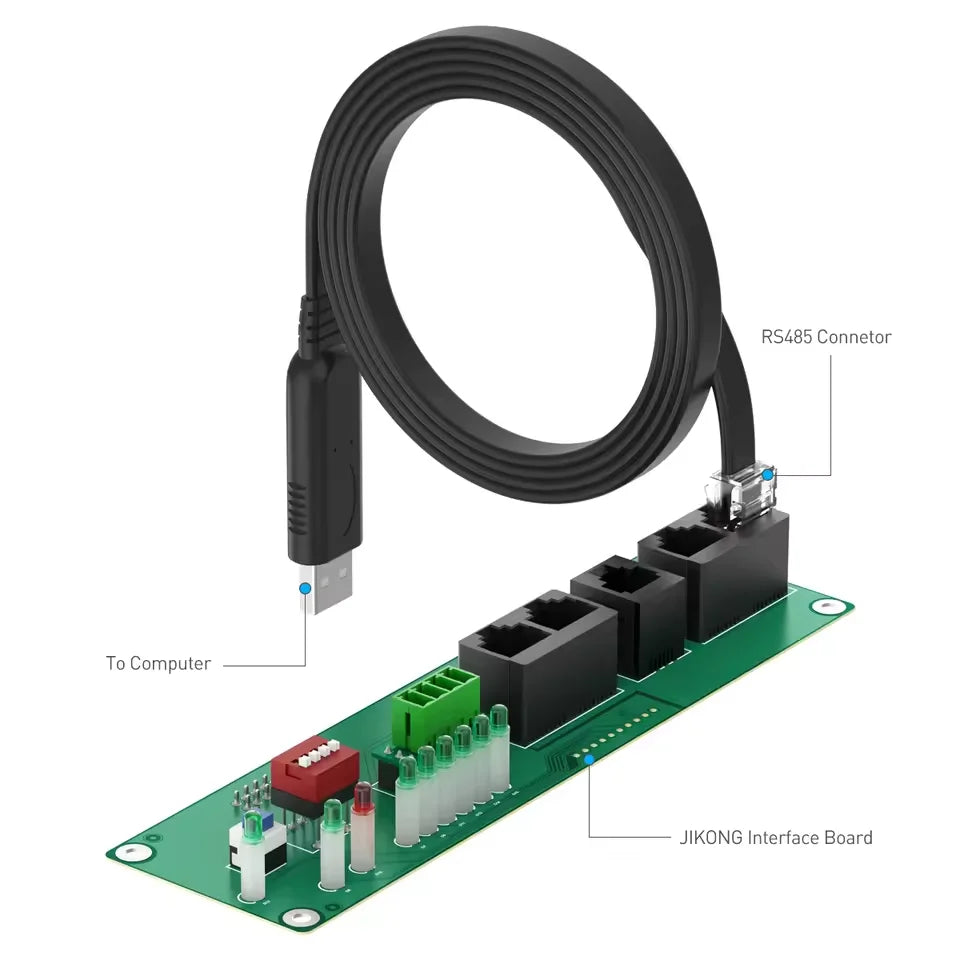 JIKONG BMS PCBA Accessories Kit | USB to RS485/TTL + Activation Switch + Energy Storage Communication Board