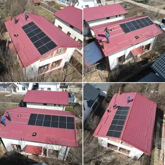 US 110v 220V Split-phase Inverter 10Kw House Solar Power Energy System Hybrid Kit Complete Autonomous