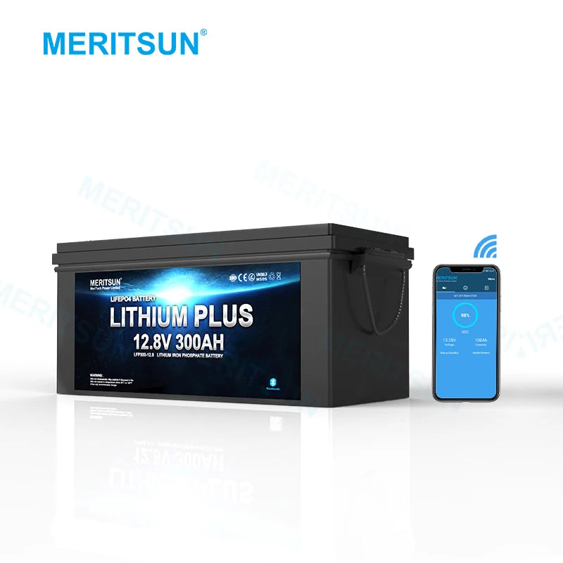 MeritSun 12V Lithium Battery 100ah 200ah 300ah Lifepo4 Solar Energy Battery