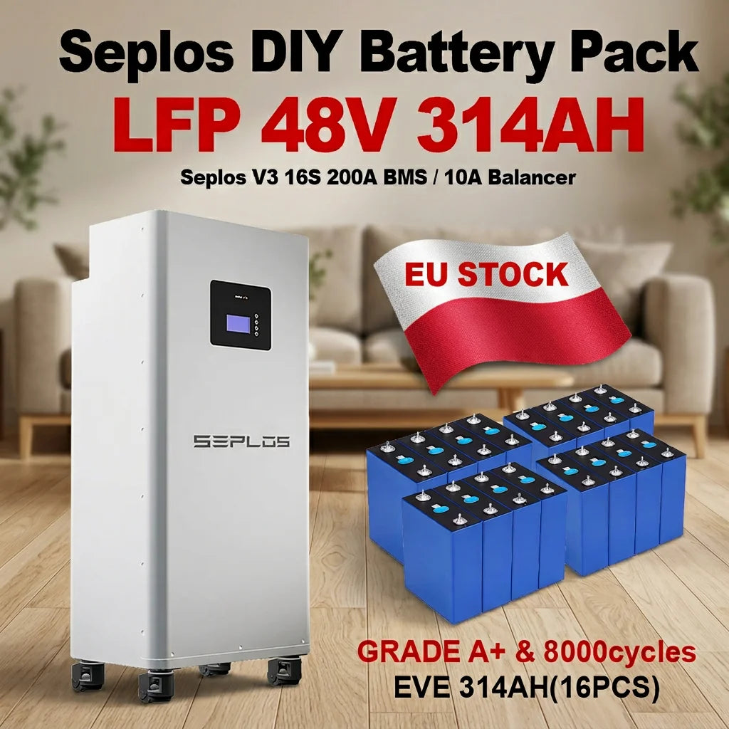 Bundle: 16pcs eve 314ah+ 1pcs Seplos V3 Standing DIY Kits with Active Balancer Ship From Poland, DDP, CUSTOMER ASSEMBLE
