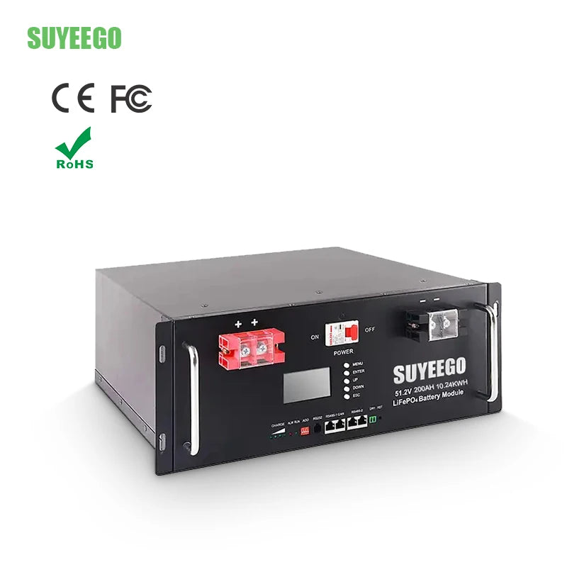 SUYEEGO 51.2v 48v Lifepo4 Lithium Phosphate Storage Battery Batterie Lifepo4 Solaire Batterie Lithium Pack 200ah 100ah Factory