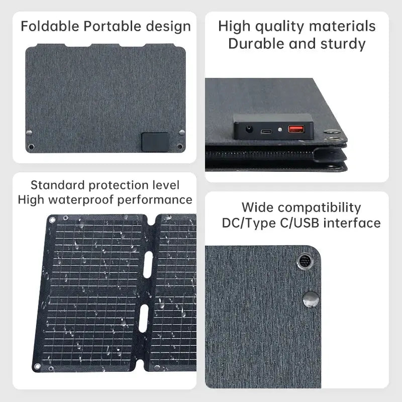 Mono Foldable Solar Panel Charger 30W 60W 100W Folding Solar Module for Mobile Phone/Camping/Outdoor PRIME RJ SOLAR PH