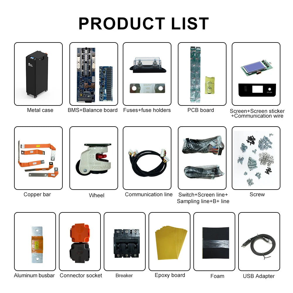 EU Stock SEPLOS V4 Battery Box Suitable 280Ah 306Ah 314Ah LiFePO4 Cell 48V 51.2V Seplos Mason 280 Diy Kit With Active Balance