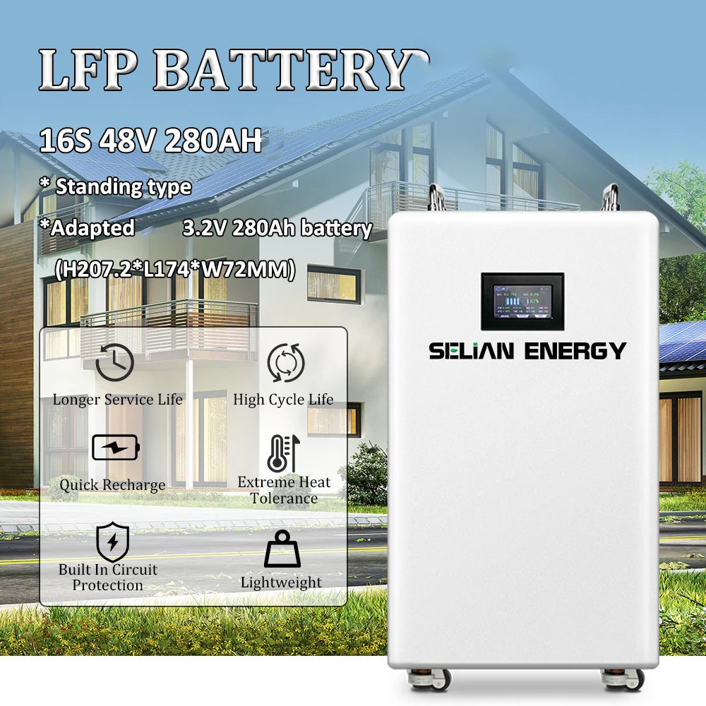 48V LiFePO4 280Ah 51.2V 14.33 kWh Lithium Iron Phosphate Battery with BMS RS485 16S Cells Pack for Home Energy Storage Solar PRIME RJ SOLAR PH