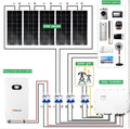 Complete Set Solar Energy Power Storage System 5000W 3KW 6KW 8KW 10KW Hybrid Solar Panel Electric Power Generation Kit