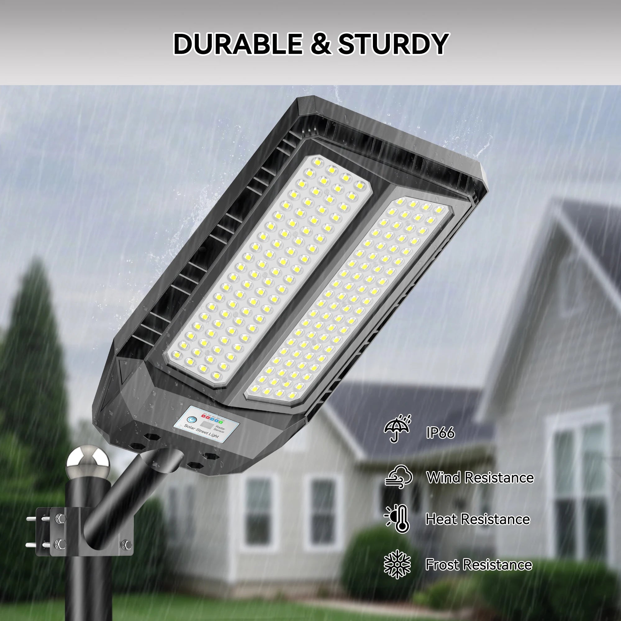 HYKENTE TW004 Solar LED Street Light High Brightness Intelligent Sensor Control Parks Yard Remote Regions RoHS CE 3-Year Warranty US Warehouse