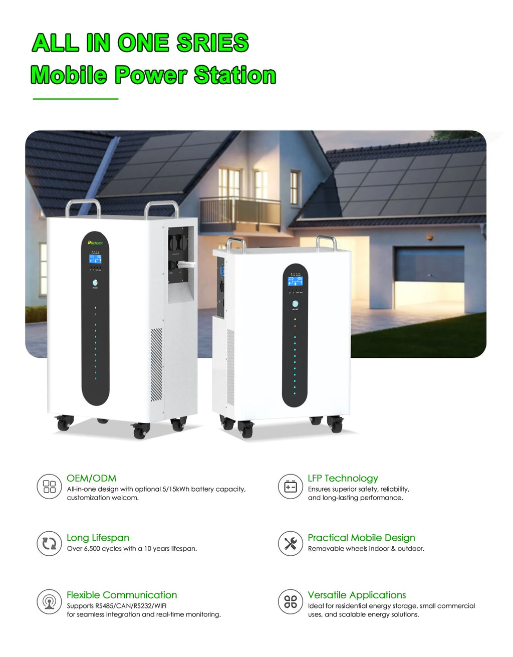 15KWH Best Portable Battery Power Station Some Home Energy Storage Outdoor Emergency  5000W AC 220V Power Bank 51.2V 100AH Pack