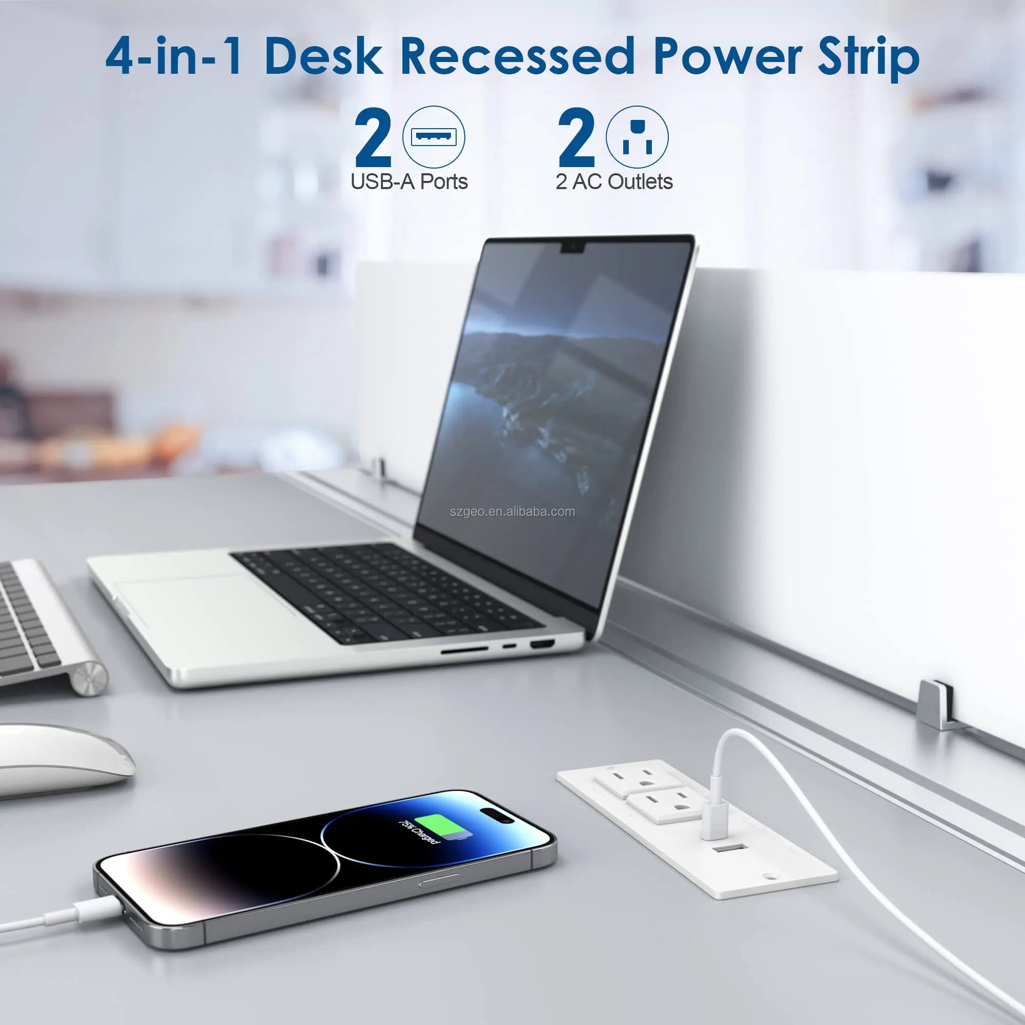 Small Recessed Power Strip Plug Extension Cord with USB Electrical Outlet Extender Power Adapter Charging Station Power Strip PRIME RJ SOLAR PH