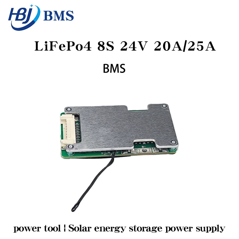 HBJ Higher Quality 8s  Bms 24v 20a 25a  for Lifepo4 Li-ion Battery Pack for Ups Solar Street Light Small Outdoor Energy Storage