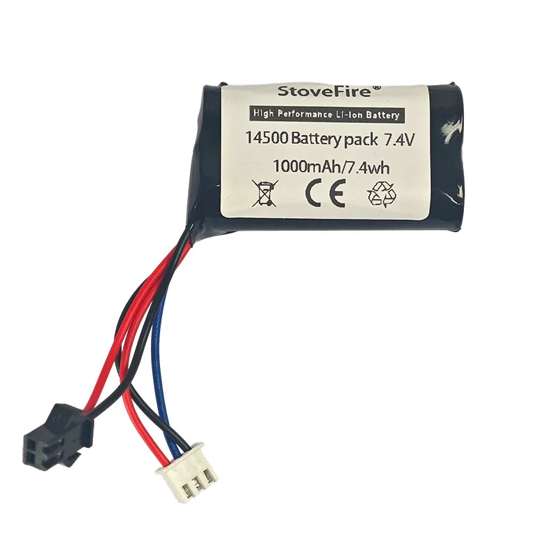 7.4 Volt Lithium Ion Battery 1000mAh 800mah 500mAh Factory Direct 14500 for RC Airplane Wholesale Rechargeable Li-ion Battery PRIME RJ SOLAR PH