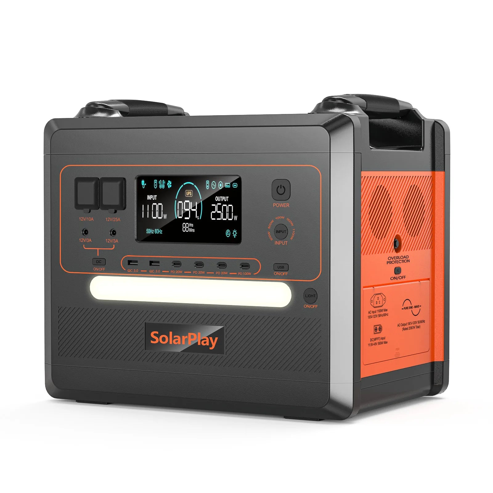 SOLARPLAY Q2402m Power Station Solar Energy System 2400W 2500W Lifepo4 Outdoor Solar Power Generator Portable Power Station